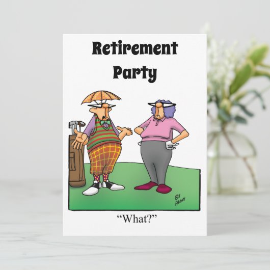 Party Einladungen für den Spaß von Funny Retiremen (Stehend Vorderseite)