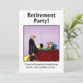 Party Einladungen für den Spaß von Funny Retiremen (Stehend Vorderseite)