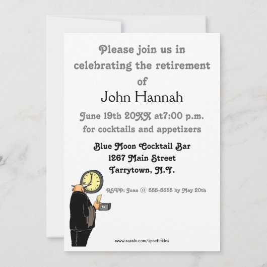 Party Einladungen für den Spaß von Funny Retiremen (Rückseite)
