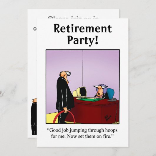 Party Einladungen für den Spaß von Funny Retiremen (Vorne/Hinten)