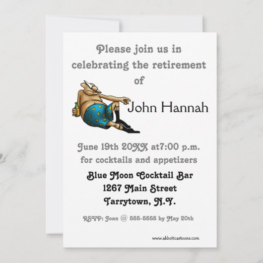 Party Einladungen für den Spaß von Funny Retiremen (Rückseite)