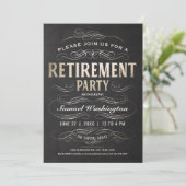 Party Einladungen für die Altersversorgung Goldfol (Stehend Vorderseite)