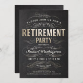 Party Einladungen für die Altersversorgung Goldfol (Vorne/Hinten)