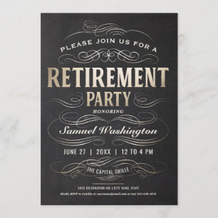 Party Einladungen für die Altersversorgung Goldfol