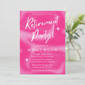 Party Einladungen für die Altersversorgung Rosa un (Stehend Vorderseite)