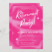 Party Einladungen für die Altersversorgung Rosa un (Vorne/Hinten)