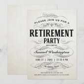 Party Einladungen für die Altersversorgung Vintage (Vorne/Hinten)