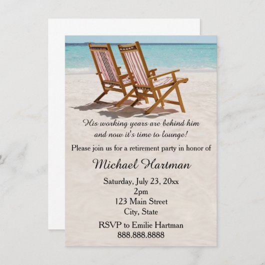 Party Einladungen für die Anmietung von Strandsitz (Vorne/Hinten)