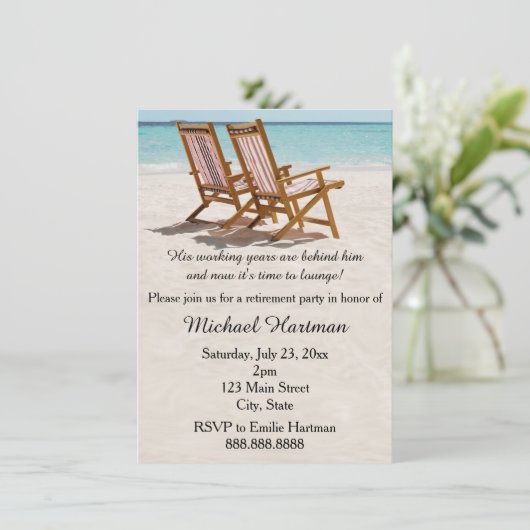Party Einladungen für die Anmietung von Strandsitz (Stehend Vorderseite)
