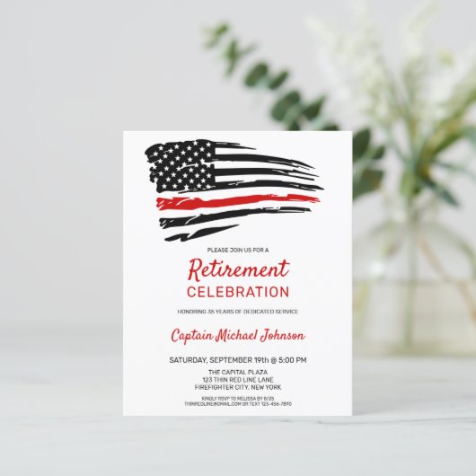 Party Einladungen für die Einstellung von Feuerweh (Stehend Vorderseite)