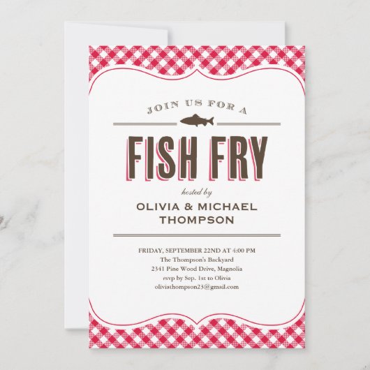 Party Einladungen für die Fischerei (Vorderseite)