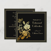 Party Einladungen für die Goldene Blumenruhestätte (Vorne/Hinten)