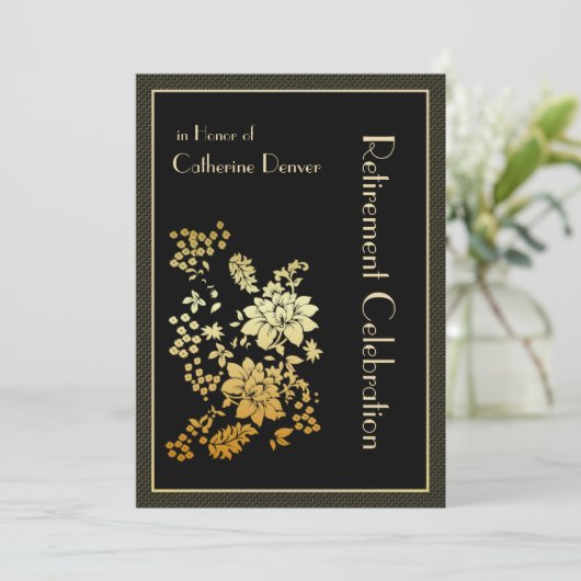 Party Einladungen für die Goldene Blumenruhestätte (Stehend Vorderseite)