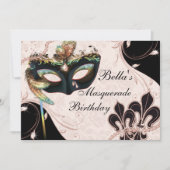 Party Einladungen für die venezianische Maskerade (Vorderseite)