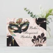 Party Einladungen für die venezianische Maskerade (Stehend Vorderseite)