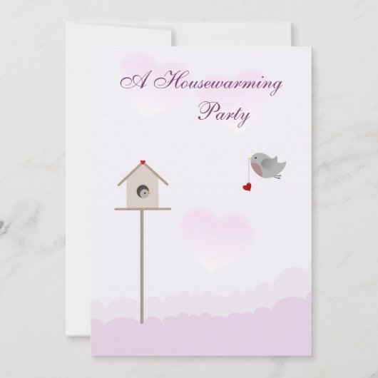 Party Einladungen für die Vogelnistenwärmung (Rückseite)