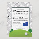 Party Einladungen für Golf-Rente<br><div class="desc">Golf,  Party Einladungen im Ruhestand,  grau und weiß kariert gedämpft. Dies ist eine fantastische Einladung für Männer in den Ruhestand.
Designed by Metro-Events.
Weitere Party- und Dekorationsvorräte finden Sie unter Metro-Event.com und Metro-Events auf Zazzle.</div>