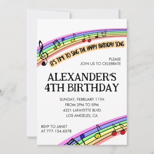 Party Einladungen für Regenbogenspass Kinder (Vorderseite)