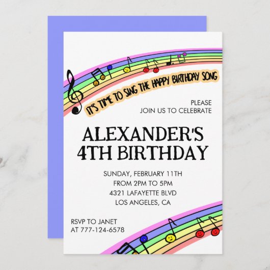 Party Einladungen für Regenbogenspass Kinder (Vorne/Hinten)