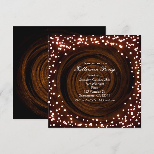 Party Einladungen für Schwarz und Orange Halloween (Vorne/Hinten)