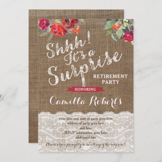 Party Einladungen für Unternehmensruhestand (Vorne/Hinten)