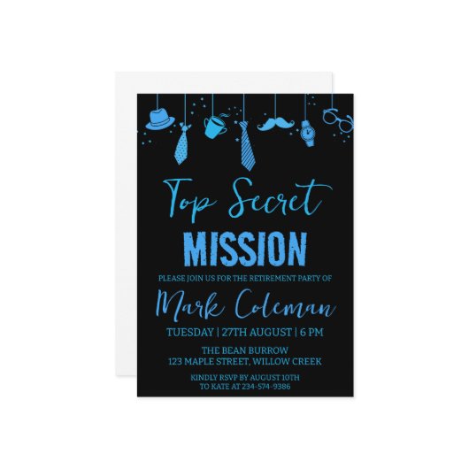 Party Einladungen für Unternehmensüberraschung (Vorderseite/Rückseite Beispiel)