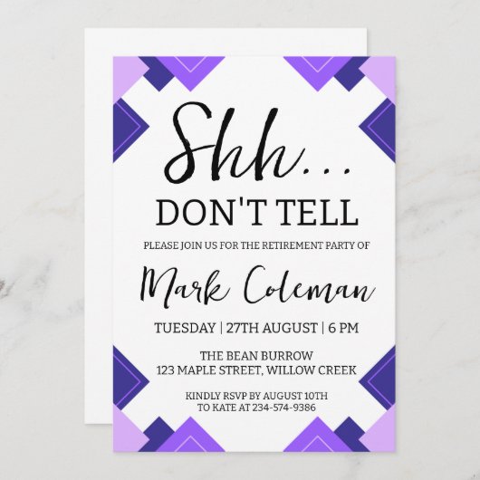 Party Einladungen für Unternehmensüberraschung (Vorne/Hinten)