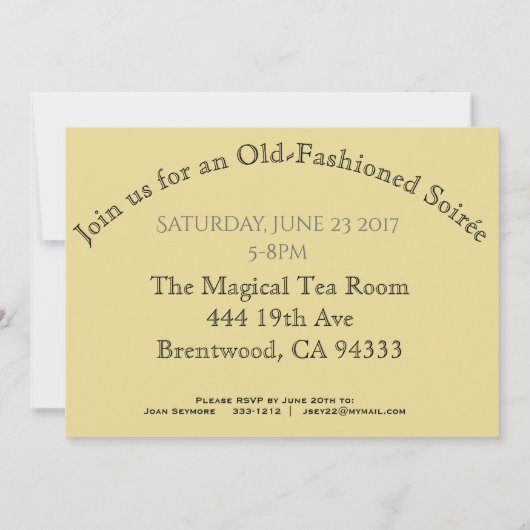 Party Einladungen für viktorianische Ansammlung (Rückseite)