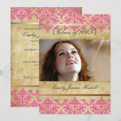 Party Einladungen für Vintage Damaskus/Abschlüsse (Vorne/Hinten)