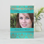 Party Einladungen für Vintage Damaskus/Abschlüsse (Stehend Vorderseite)