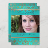 Party Einladungen für Vintage Damaskus/Abschlüsse (Vorne/Hinten)