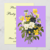 Party Einladungen für Violette und Pansy Floral (Vorne/Hinten)