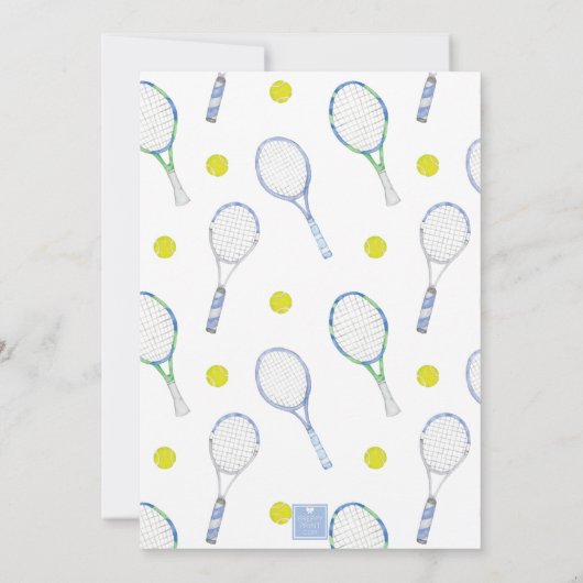 Party Einladungen für Wasserfarben, Blau und Grün (Rückseite)