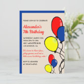 Party Einladungen Geburtstagsballons (Stehend Vorderseite)