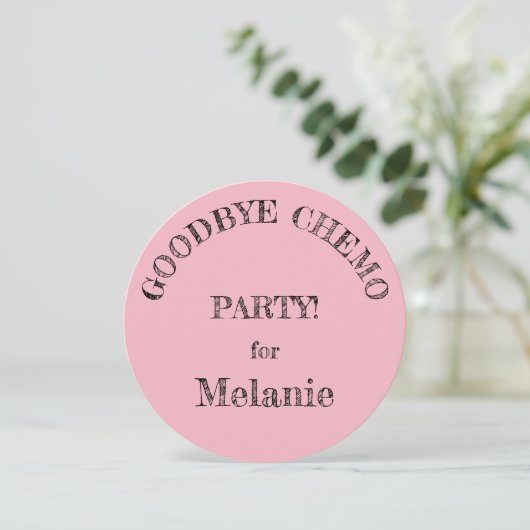 Party Einladungen "Goodbye Chemo" (Stehend Vorderseite)