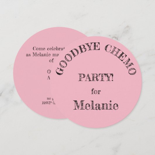 Party Einladungen "Goodbye Chemo" (Vorne/Hinten)