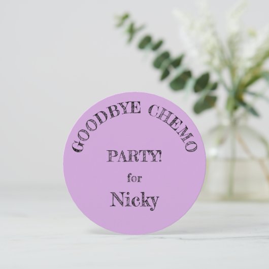Party Einladungen "Goodbye Chemo" (Stehend Vorderseite)