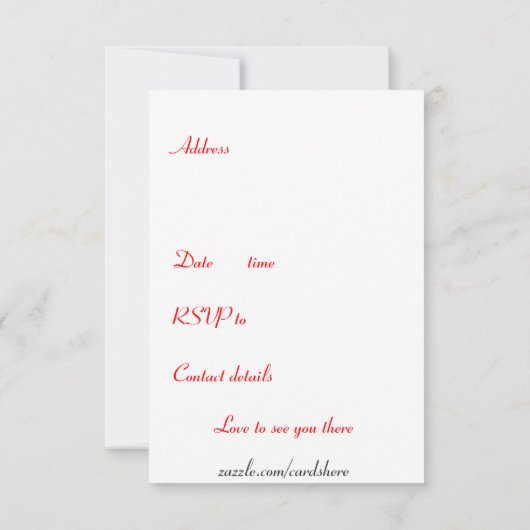 Party Einladungen Haus in einem Schal. (Rückseite)