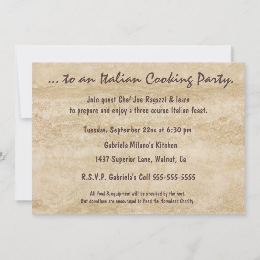 Party Einladungen im Norden Italiens (Rückseite)