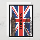 Party Einladungen in London, England (Vorne/Hinten)