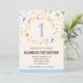 Party Einladungen Konfetti (Stehend Vorderseite)