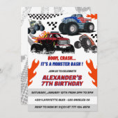 Party Einladungen mit heißen Rädern Boom Crash (Vorne/Hinten)