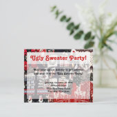 Party Einladungen mit normalem Pulli, Retro-Rot un (Stehend Vorderseite)