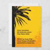 Party Einladungen mit Sonnenuntergang aus Palmenbl (Rückseite)