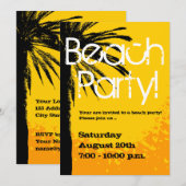 Party Einladungen mit Sonnenuntergang aus Palmenbl (Vorne/Hinten)