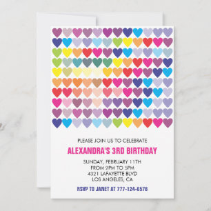 Party Einladungen Rainbow Heart Modern 3.