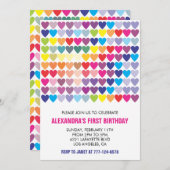 Party Einladungen Rainbow Heart Modernes 1. (Vorne/Hinten)