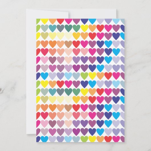 Party Einladungen Rainbow Heart Modernes 2. (Rückseite)