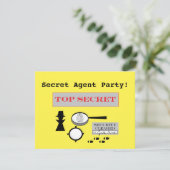 Party Einladungen "Secret Agent/Spy" (Stehend Vorderseite)