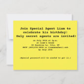 Party Einladungen "Secret Agent/Spy" (Rückseite)